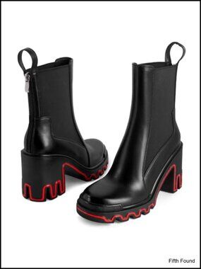 Womens Chelsea Ankle Boots Chunky Platform Heeled Booties Faux Leather